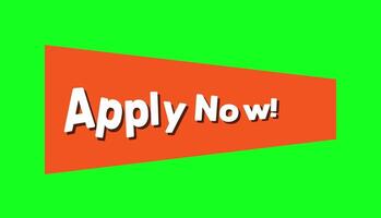 Modern Apply Now Button Animation with on Green Screen video
