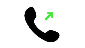 Outgoing Call Icon Animation on White Background, HD Loop video