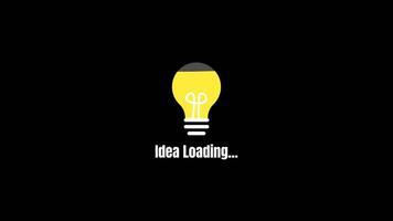 Animated light bulb with the text Idea Loading... on a transparent background. Perfect for brainstorming, innovation, productivity, and business creativity content. video
