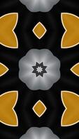 Abstract shimmering VJ fantasy kaleidoscope shiny light futuristic motion background. gold star on a dark background. video
