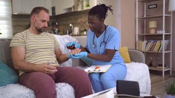 Home health check and medication support from a pro video