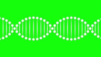 DNA double helix pattern on green chroma key background, ideal for medical science. video