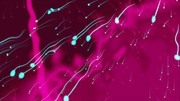 abstrakt digital partikel strömma dynamisk lysande rader och spår rör på sig tvärs över färgrik vätska bakgrunder - rörelse grafik animering video