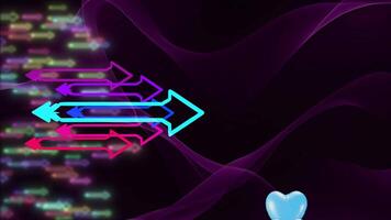 Vibrant Neon Arrows Flowing Forward Dynamic Abstract Background with Shifting Light Effects, Dynamic Forward Motion Luminous Flow Technology Progress Concept, Bright Cyber Arrows Future Path Data video