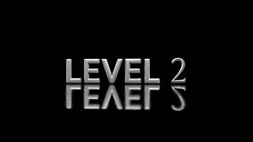Level 2 Metallic Title Card Animation on Black Background video
