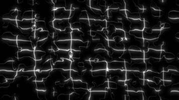 Abstract Glowing White Grid Lines on Black Background Dynamic Digital Ripple Motion, Abstract Glowing Grid Pattern on Black Background Digital Energy Lines, Futuristic Neural Network Luminous Connec video