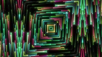 Colorful Neon Lines Forming a Dynamic Square Tunnel Abstract Motion Background video
