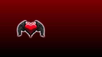 Animated Red Heart with Black Wings A Symbol of Love and Passion on a Dark Crimson Gradient, Stylized Flying Heart Passion Freedom Valentine's Day Concept,Stylized Flying Heart Passion Freedom Va video