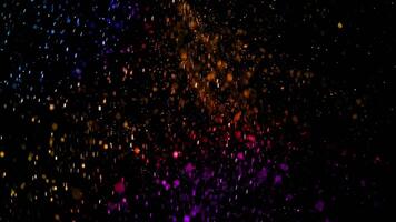 Animation of abstract glowing glitter particles. Flying bright dots and particles on a dark background. video