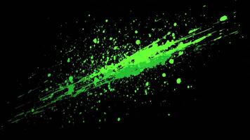 Dynamic Green Paint Splashes on a Black Background Creating a Stunning Visual Impact video