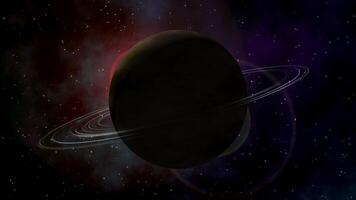 Realistic Saturn night to day 3D rotation video