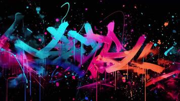grafite arte apresentando vibrante cores, negrito e contemporâneo Projeto estilos fundo video