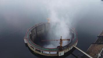Aerial view of biggest hydro electric power plant video