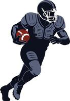 American Football Player Running with Ball - Sports Action vector