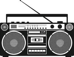 A Retro Boombox Cassette Player - An Old Music Device Concept vector