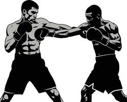 Boxers Fighting in Ring - Dynamic Combat Sport vector