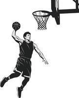 Basketball Player Dunking Silhouette vector