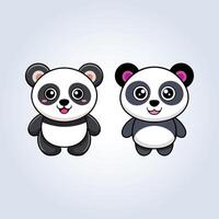 an illustration of cute cartoon panda vector