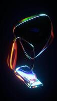 Abstract glass geometry backgrounds, 3d rendering video