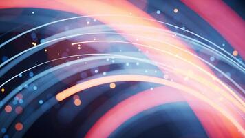 giratorio brillante vórtice línea y partícula fondo, 3d representación. video