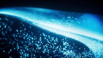 Glowing particles in glass geometry, 3d rendering. video