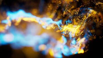 Flowing waves particles background, 3d rendering. video