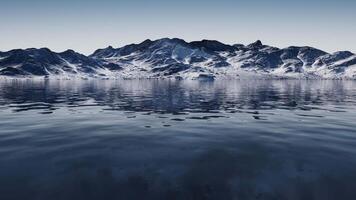 Lake and snow mountain, 3d rendering. video