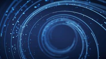 giratorio brillante vórtice línea y partícula antecedentes, 3d representación. video