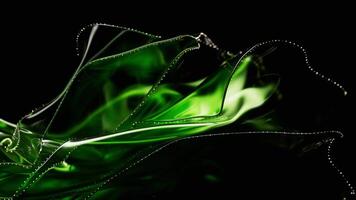Flowing transparent green multilayer cloth background, 3d rendering. video