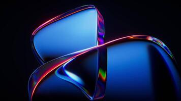Abstract gradient glass geometries background, 3d rendering video