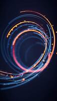 Rotating glowing vortex lines background, 3d rendering. video