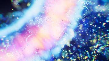 Flowing waves particles background, 3d rendering video