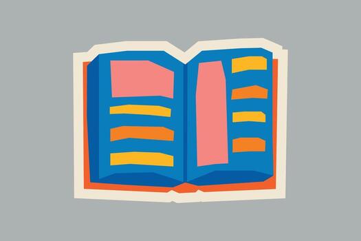 sencillo cuaderno pegatina con plano suave color paleta en separar estilo vector