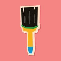 Flat Brush Sticker with Flat Soft Color Palette in Cutout Style vector