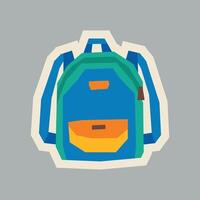 Simple Backpack Sticker with Flat Soft Color Palette in Cutout Style vector