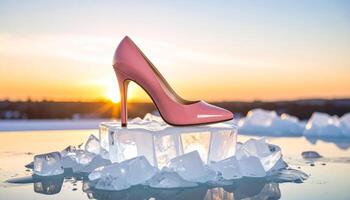 Glossy Pink Stiletto on Ice Cube photo