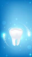 Tooth illustration on blue background vector