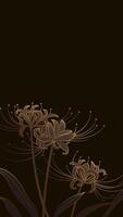 Dark background Vertical linear floral illustration vector