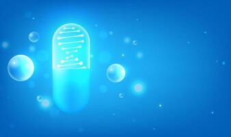 Blue capsules with digital design elements vector