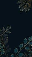 Vertical linear plant illustration on a dark background vector