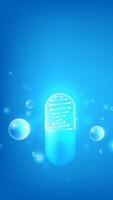 Blue capsule with bubbles vector