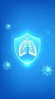 Lungs shield against viruses illustration vector