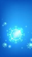 Virus illustration on blue background vector