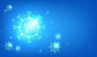 Illustration of blue COVID-19 virus vector