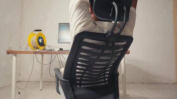 Relaxed Person in Minimalistic Workspace video