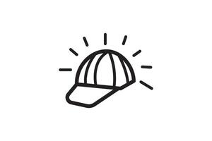 new idea shining baseball cap line art icon for fashion or sports vector