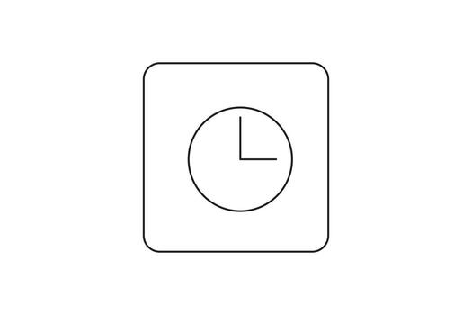 minimalist outline clock icon showing three clock time management symbol vector