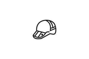 modern safety helmet line art icon vector