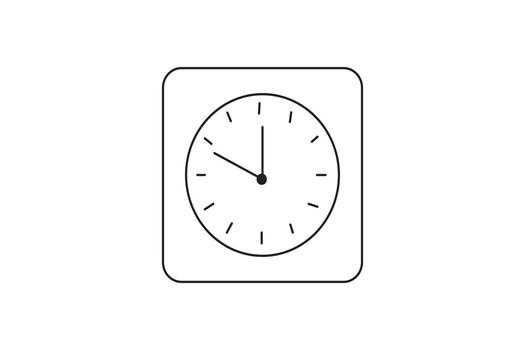 minimalist analog clock icon showing ten o'clock vector