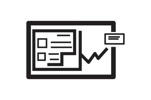 business dashboard with checklist and graph icon data analysis and task management interface vector